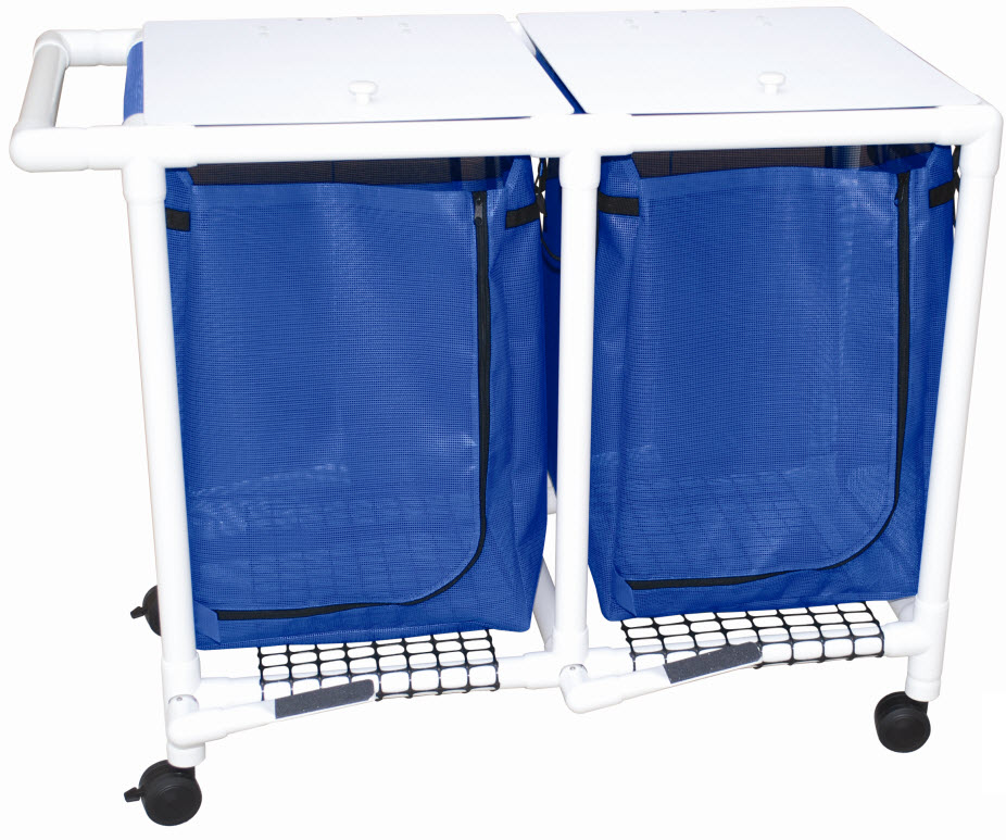 Double Laundry Hamper, 2Bag with Zipper Front, QuietClose Lid, Heavy